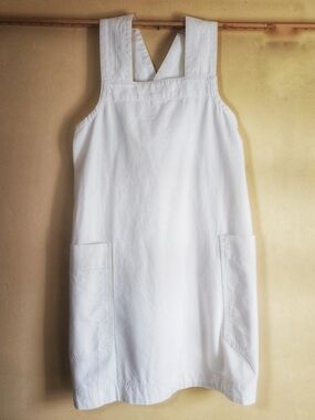 Everlane White Girls Pinafore Apron Dress